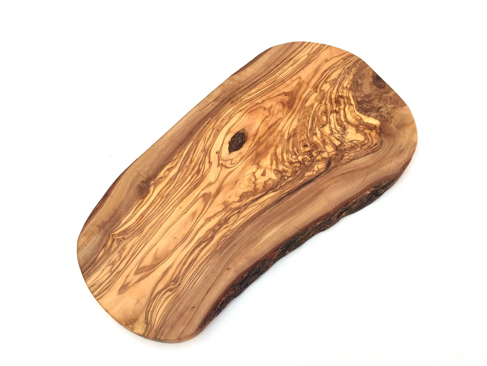 Tocător rustic din lemn de măslin tăietură naturală 35cm — Jatic.ro